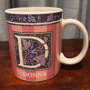 Purple and Pink DONNA coffee mug by Russ Berrie 12 oz.